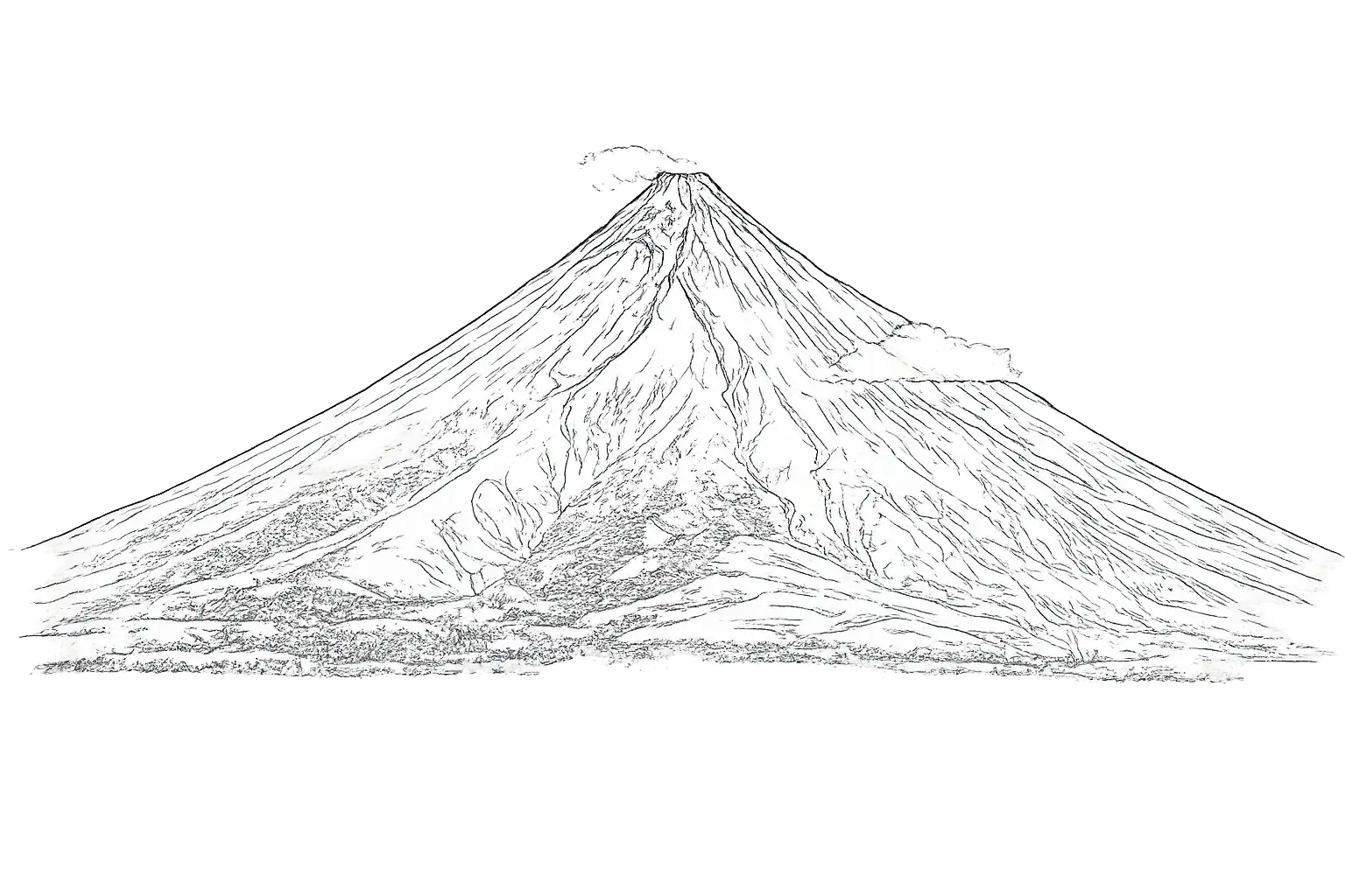 Mayon outlined illustration