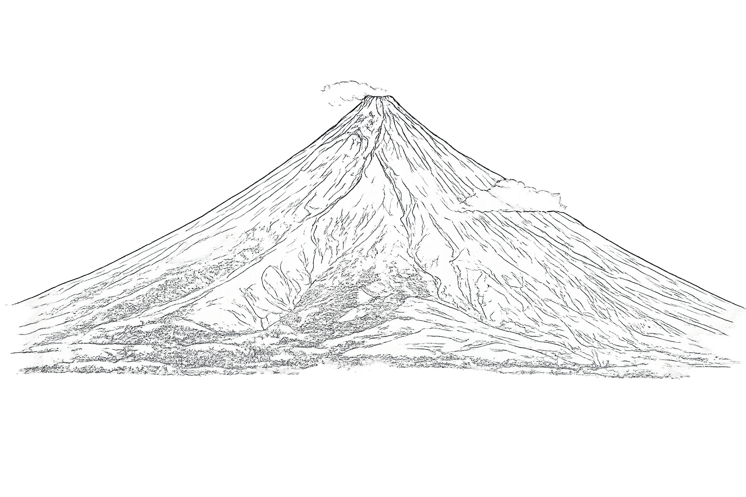 Mayon outlined illustration